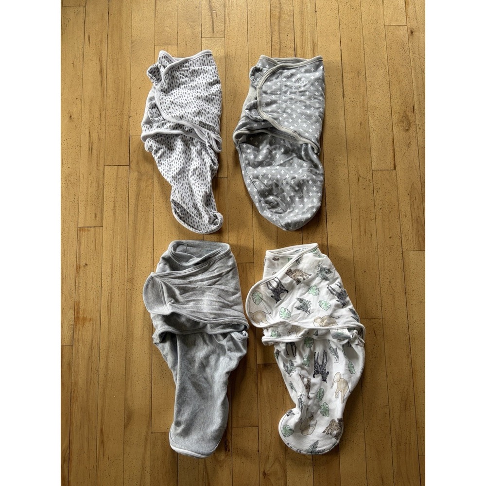aden + anais Unisex Swaddle Me Wraps Lot Of 4 0-3 Months Size S/M Baby